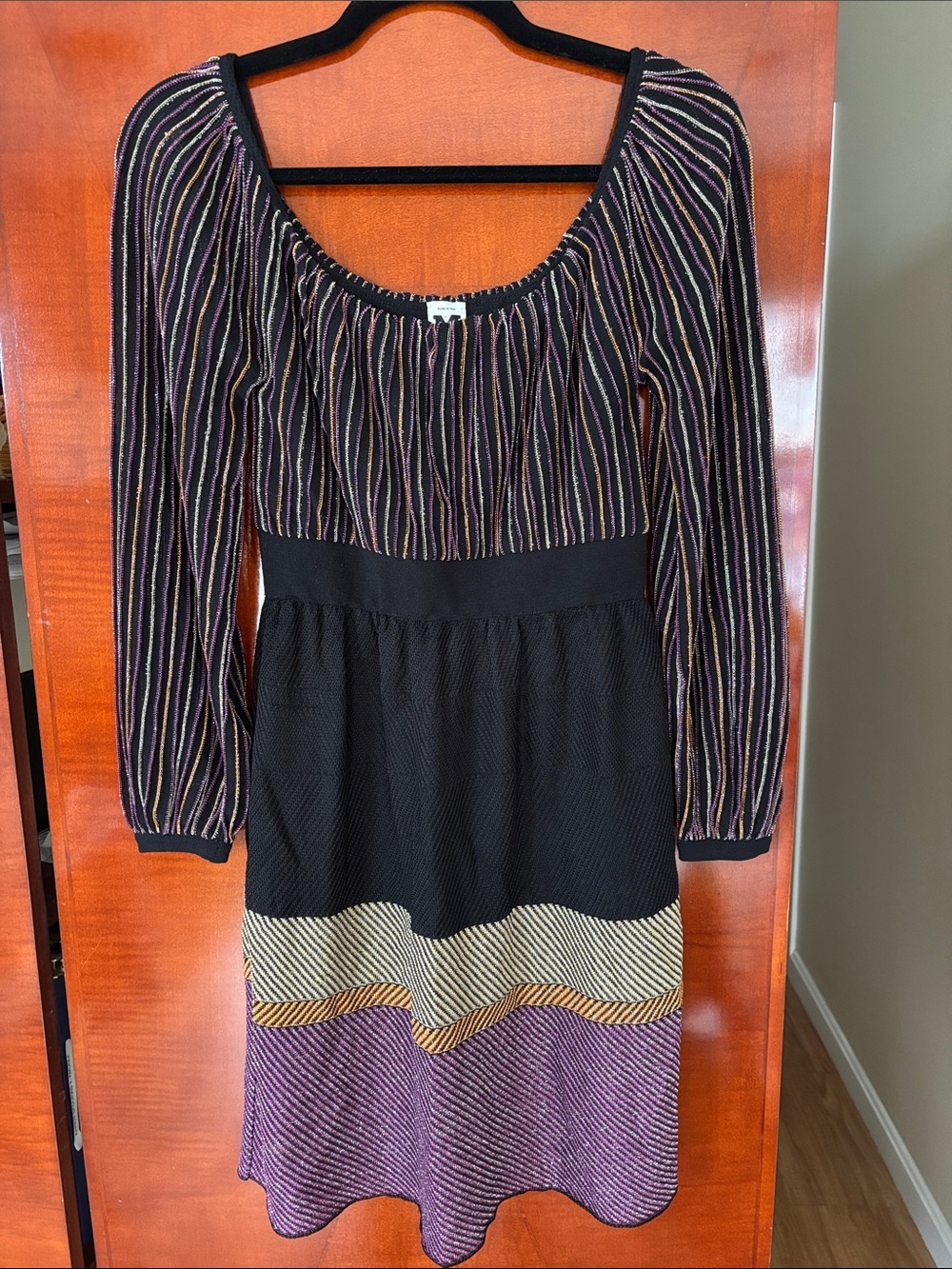 Missoni Black Purple Sequins Mini Dress Size 44 US 10